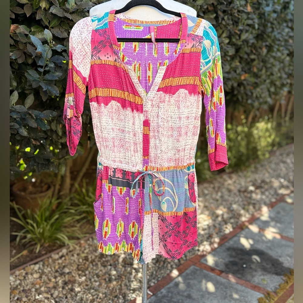 Plenty by Tracy Reese/Anthropologie vibrant pintucked romper - size XS